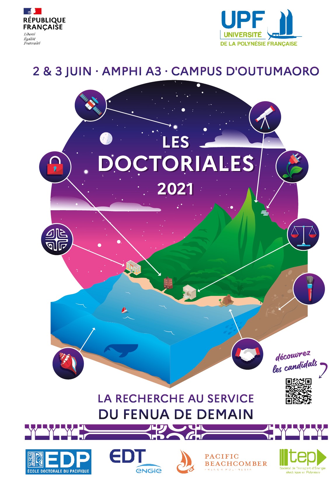  2 jours dédiés à la rencontre entre jeunes chercheurs, le grand public et les professionnels les 2 et 3 juin 2021 sur le campus d'Outumaoro 