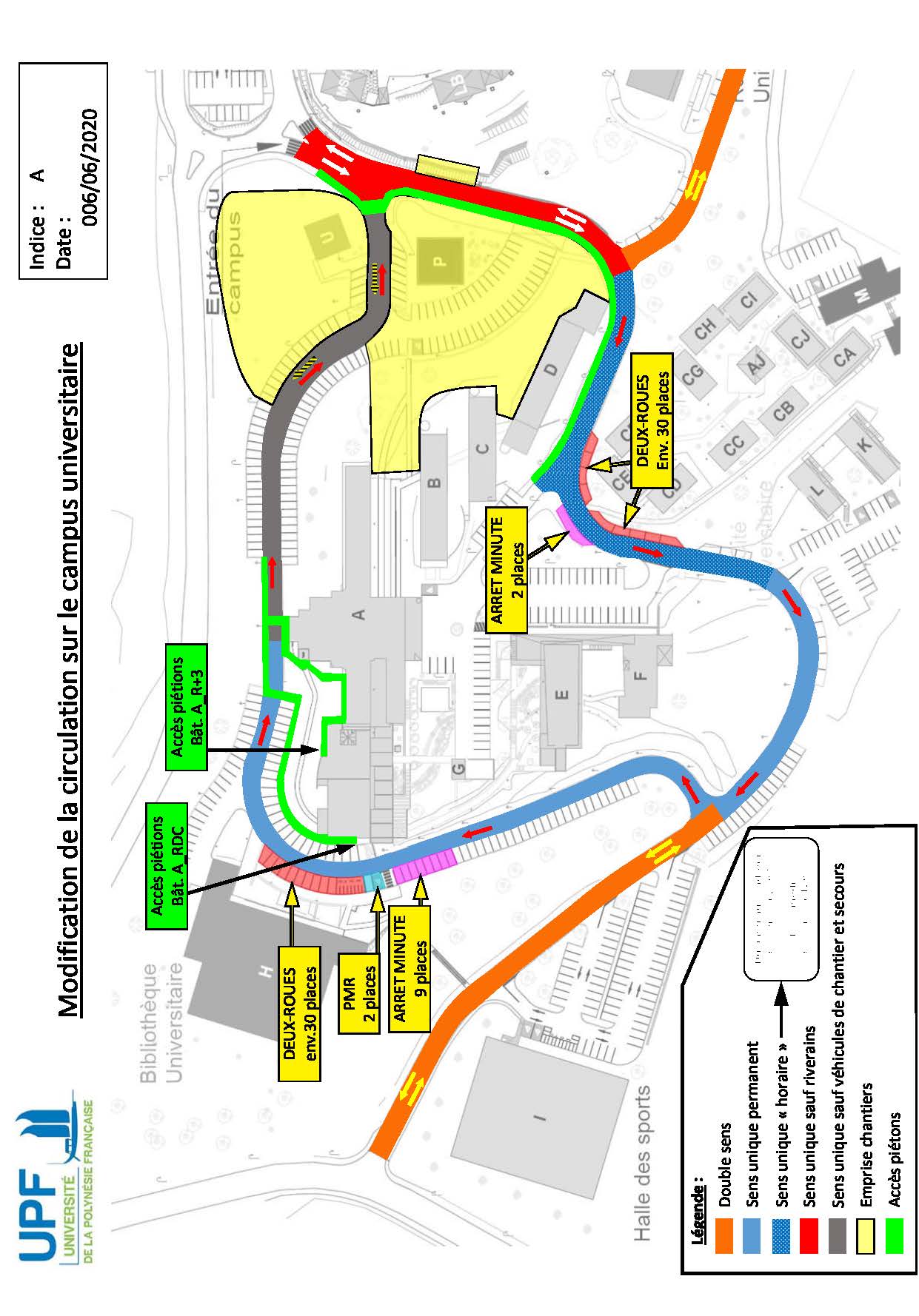 Plan circulation campus travaux