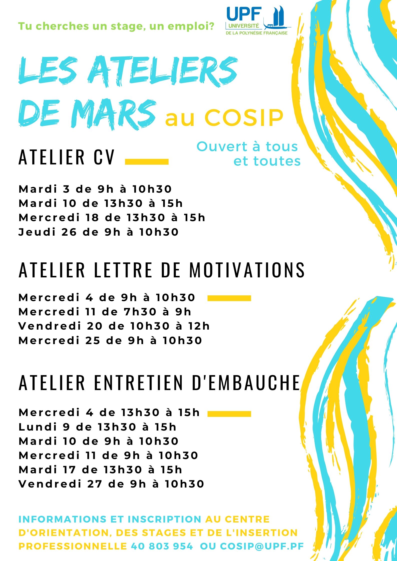 Ateliers du COSIP de mars